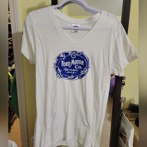Ford White Tee with Blue Logo